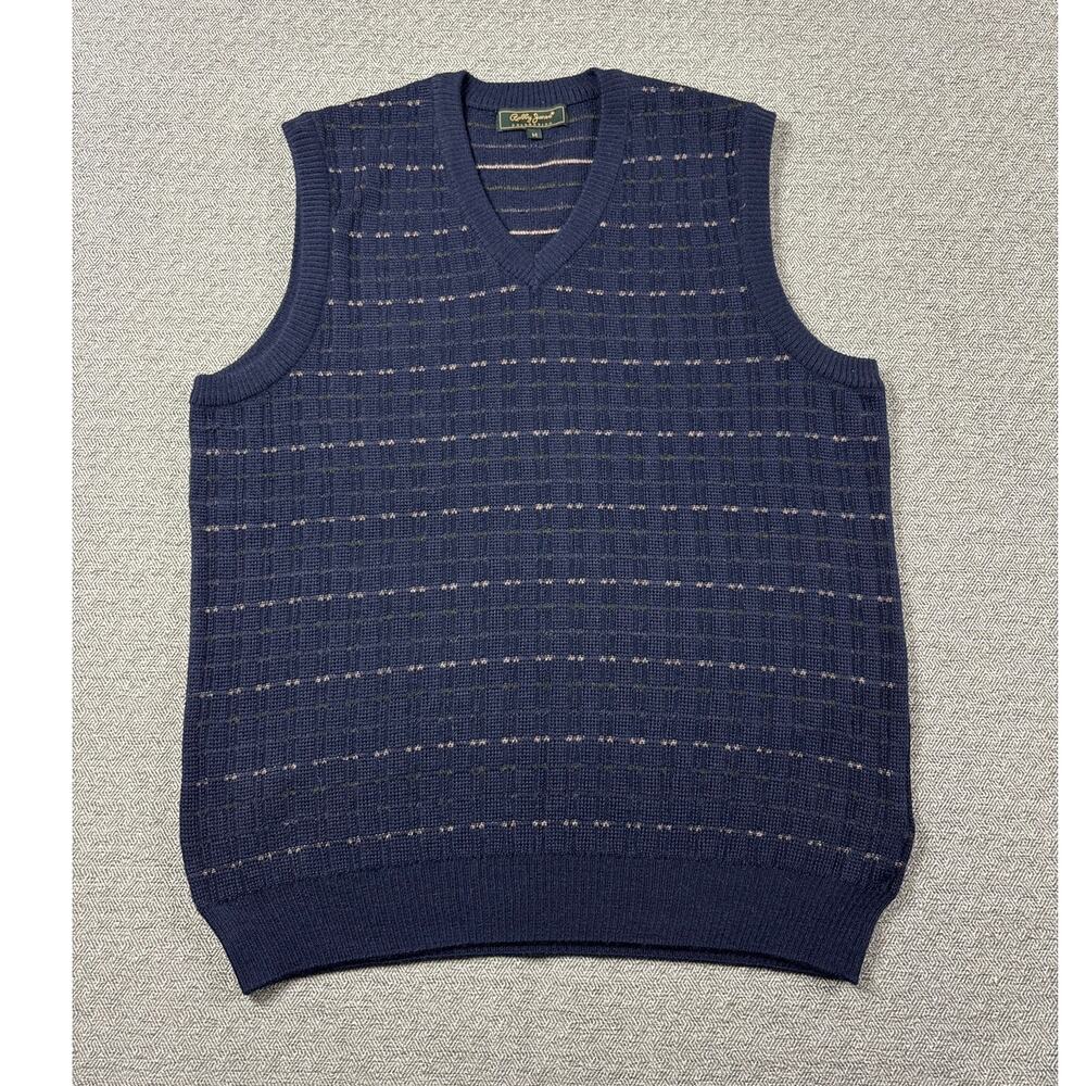 Bobby Jones Collection Sz M Baby Alpaca Golf Vest Preppy Quiet Luxury Navy Blue